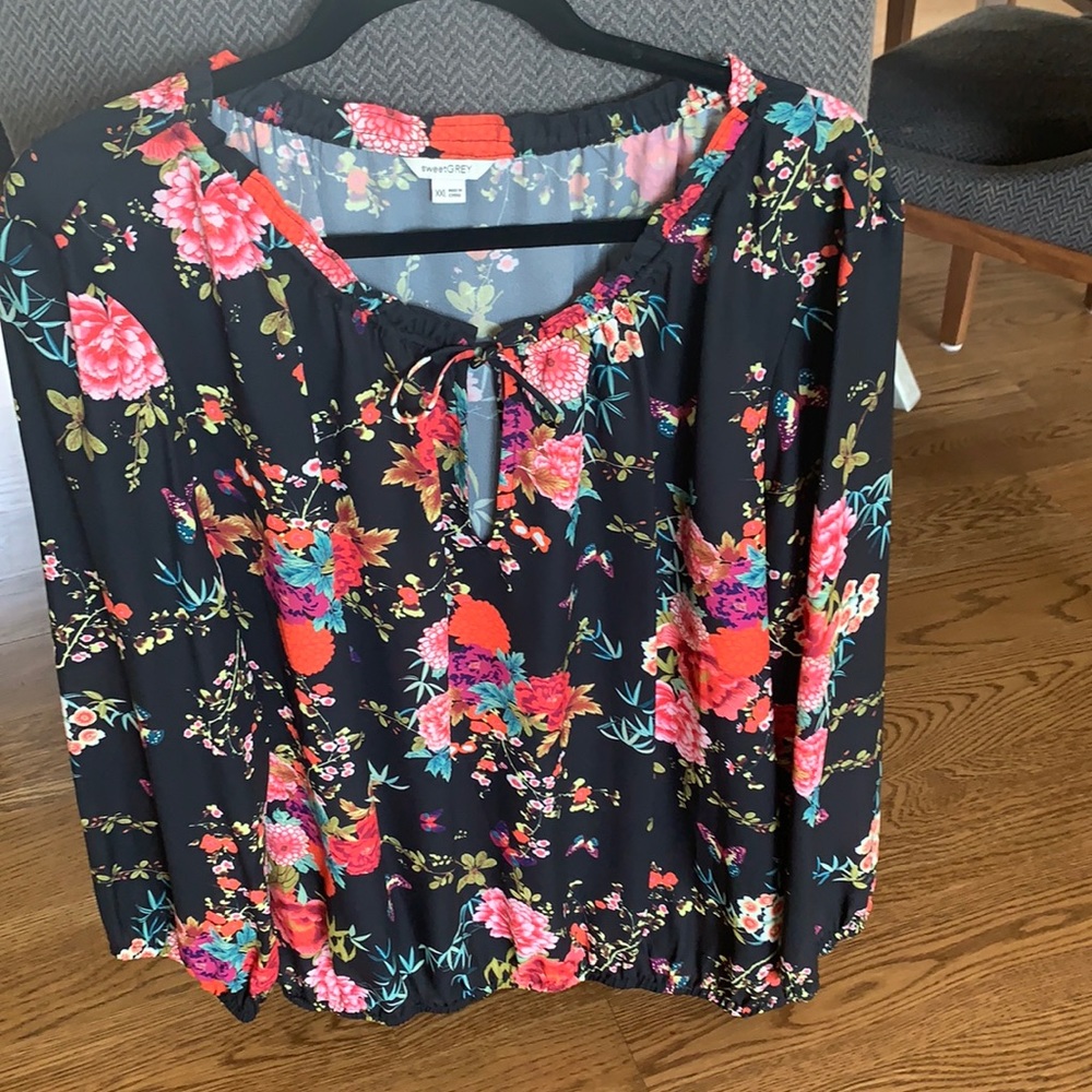 SweetGrey Multicolor Floral Tunic Top XXL